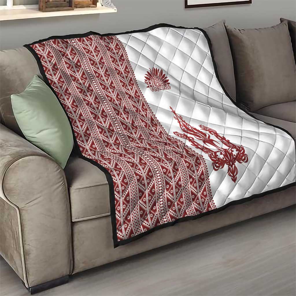 Ukraine Vyshyvanka Pattern Quilt Ukrainian Trident