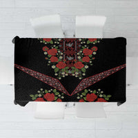 Traditional Ukrainian Costume Tablecloth Red Floral Embroidery Style