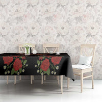 Traditional Ukrainian Costume Tablecloth Red Floral Embroidery Style