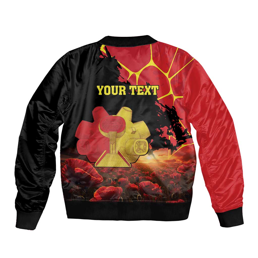 Personalized Macedonia Republic Day Bomber Jacket Ilinden Monument Red Poppy - Wonder Print Shop