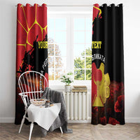 Personalized Macedonia Republic Day Window Curtain Ilinden Monument Red Poppy - Wonder Print Shop