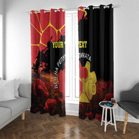 Personalized Macedonia Republic Day Window Curtain Ilinden Monument Red Poppy - Wonder Print Shop