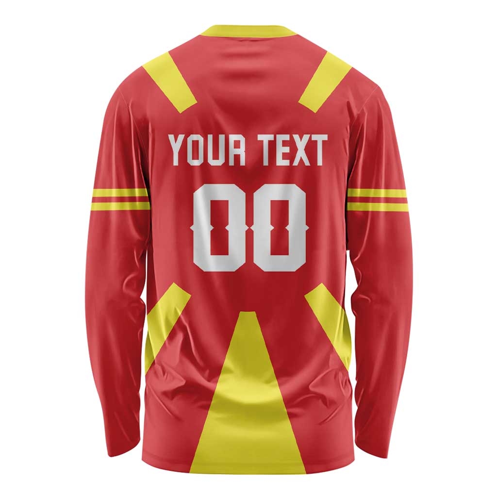 Custom Macedonia Long Sleeve Shirt Flag Style - Wonder Print Shop