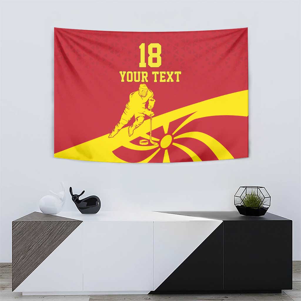 Macedonia Ice Hockey Custom Tapestry Go Champion - Wonder Print Shop