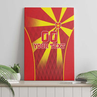 Red and yellow football-themed canvas wall art with '00 YOUR TEXT' centered