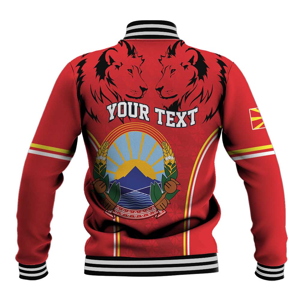 Personalized Macedonia Lion Baseball Jacket National Emblem - Wonder Print Shop