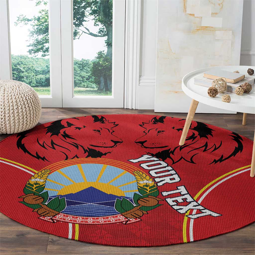 Personalized Macedonia Lion Round Carpet National Emblem - Wonder Print Shop