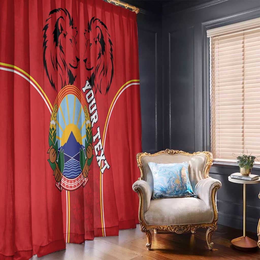 Personalized Macedonia Lion Window Curtain National Emblem - Wonder Print Shop