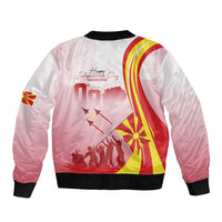 Macedonia Independence Day Sleeve Zip Bomber Jacket Den na nezavisnosta - Wonder Print Shop