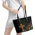 Happy Meskel Celebration Leather Tote Bag Cross Fire And Lion Flag Color