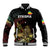 Meskel Ethiopia Baseball Jacket Lion Of Judah With Grunge Patterns