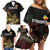 Meskel Ethiopia Family Matching Off Shoulder Short Dress and Hawaiian Shirt Lion Of Judah With Grunge Patterns