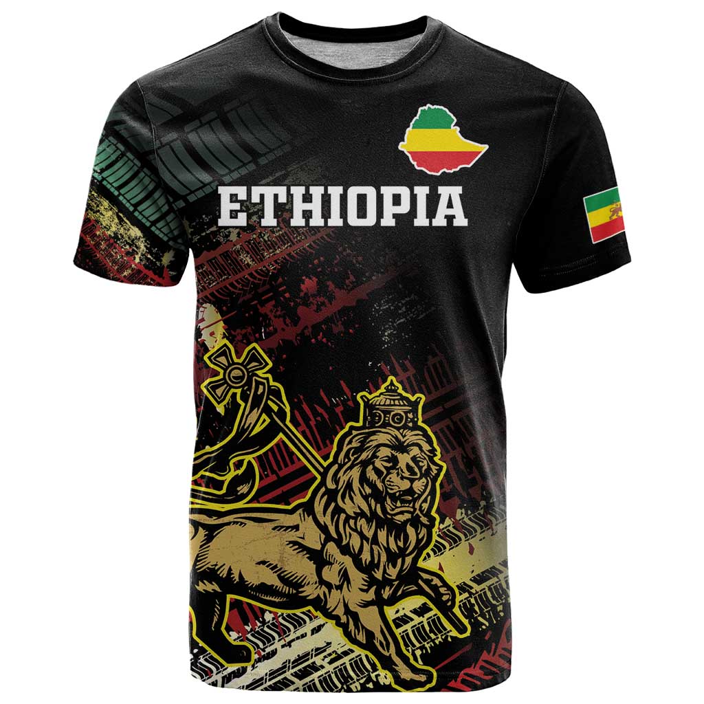 Meskel Ethiopia T Shirt Lion Of Judah With Grunge Patterns