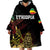 Meskel Ethiopia Wearable Blanket Hoodie Lion Of Judah With Grunge Patterns