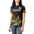 Meskel Ethiopia Women Polo Shirt Lion Of Judah With Grunge Patterns