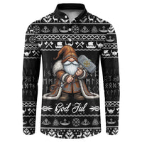 Viking Gnome Christmas Button Sweatshirt Nordic Xmas Spirit Pattern - Wonder Print Shop