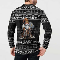 Viking Gnome Christmas Button Sweatshirt Nordic Xmas Spirit Pattern - Wonder Print Shop