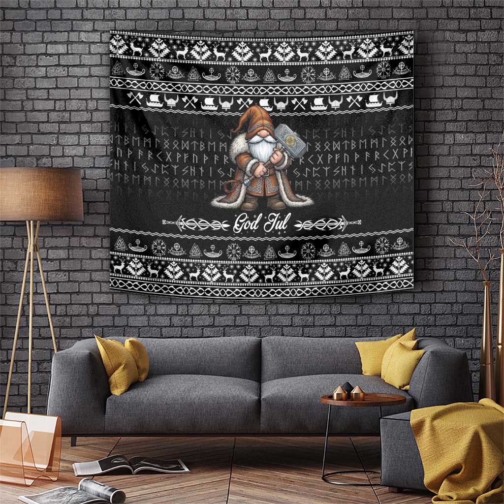 Viking Gnome Christmas Tapestry Nordic Xmas Spirit Pattern - Wonder Print Shop