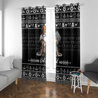 Viking Gnome Christmas Window Curtain Nordic Xmas Spirit Pattern - Wonder Print Shop