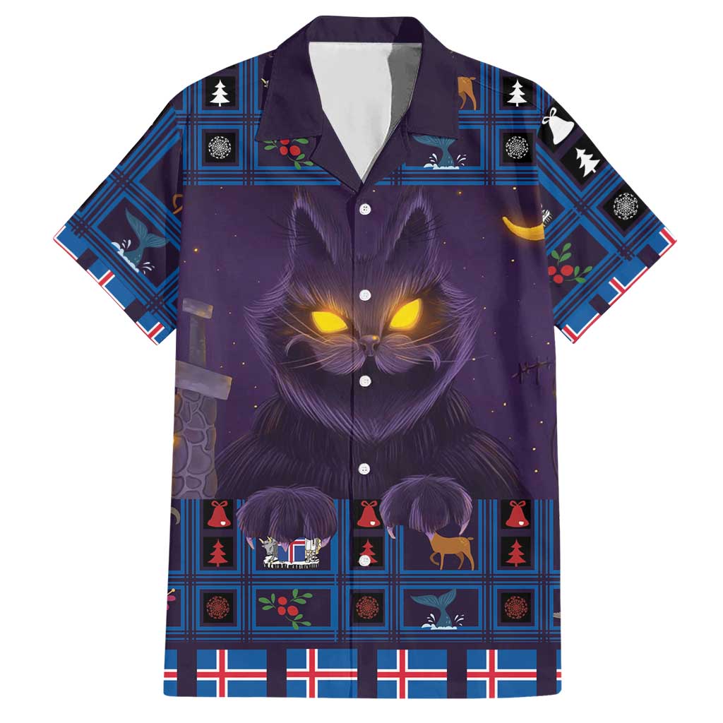 Iceland Christmas Hawaiian Shirt Yule Cat Christmas Lightning Art - Wonder Print Shop