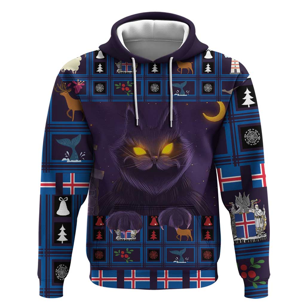 Iceland Christmas Hoodie Yule Cat Christmas Lightning Art - Wonder Print Shop