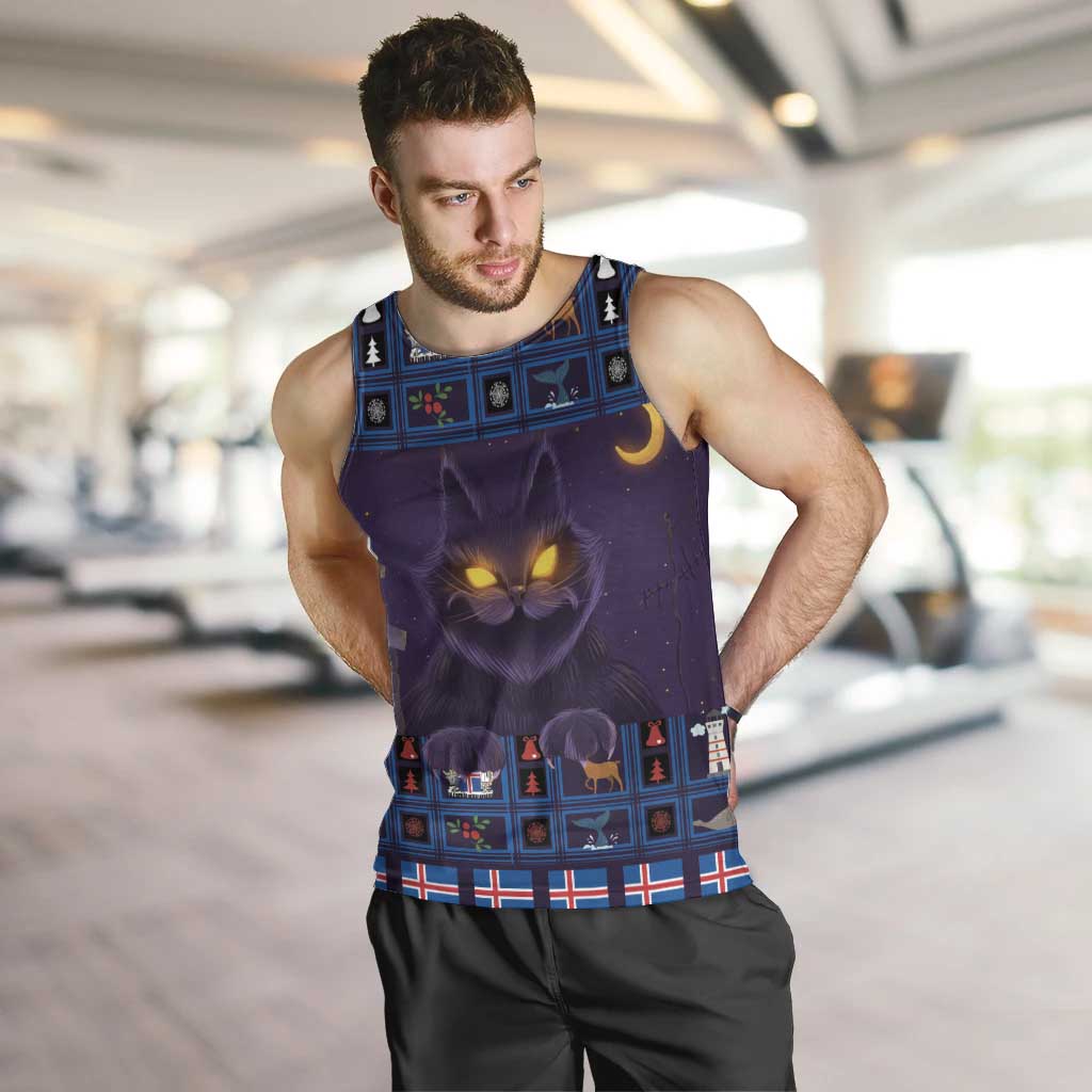 Iceland Christmas Men Tank Top Yule Cat Christmas Lightning Art - Wonder Print Shop