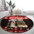 Merry Christmas Bernese Mountain Dog Round Carpet Switzerland Symbols - Lightning Art