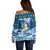 Lithuania Christmas Off Shoulder Sweater Coat Of Arms Merry Xmas - Wonder Print Shop