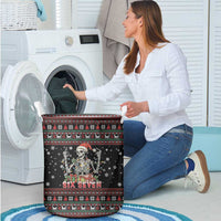 Six Seven Santa Skeleton Laundry Basket Funny Christmas Skull - Wonder Print Shop