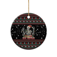 Six Seven Santa Skeleton Ceramic Ornament Funny Christmas Skull - Wonder Print Shop