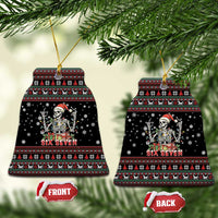 Six Seven Santa Skeleton Ceramic Ornament Funny Christmas Skull - Wonder Print Shop