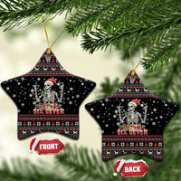 Six Seven Santa Skeleton Ceramic Ornament Funny Christmas Skull - Wonder Print Shop