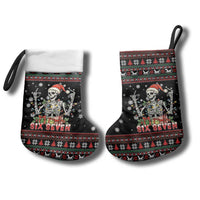 Six Seven Santa Skeleton Christmas Stocking Funny Christmas Skull - Wonder Print Shop
