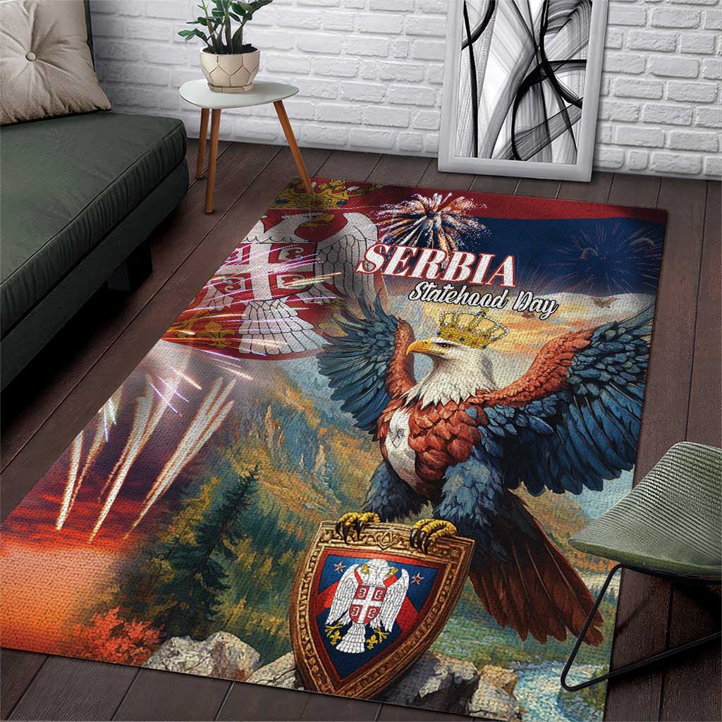 Serbia Eagle Statehood Day Area Rug Only Unity Saves The Serbs - Wonder Print Shop