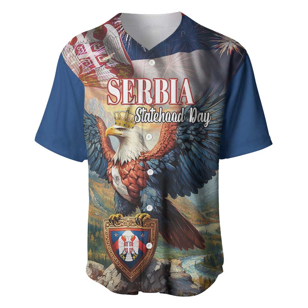 Serbia Eagle Statehood Day Baseball Jersey Only Unity Saves The Serbs - Wonder Print Shop