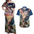 Serbia Eagle Statehood Day Couples Matching Off Shoulder Maxi Dress and Hawaiian Shirt Only Unity Saves The Serbs - Wonder Print Shop