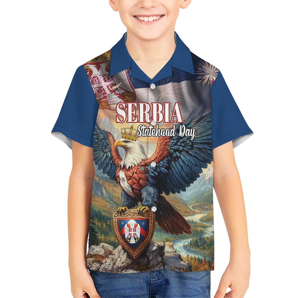 Serbia Eagle Statehood Day Kid Hawaiian Shirt Only Unity Saves The Serbs - Wonder Print Shop