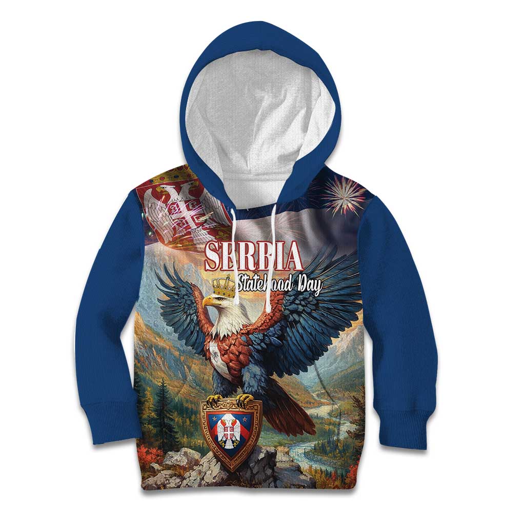 Serbia Eagle Statehood Day Kid Hoodie Only Unity Saves The Serbs - Wonder Print Shop