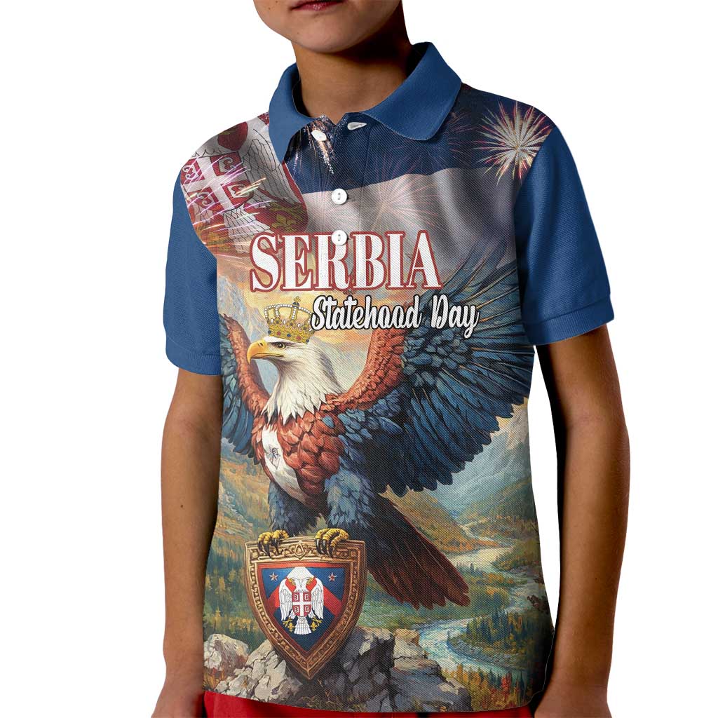 Serbia Eagle Statehood Day Kid Polo Shirt Only Unity Saves The Serbs - Wonder Print Shop