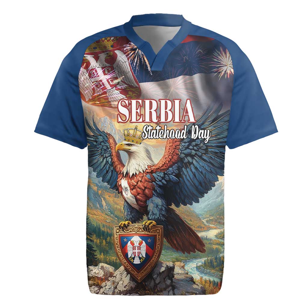 Serbia Eagle Statehood Day Rugby Jersey Only Unity Saves The Serbs - Wonder Print Shop