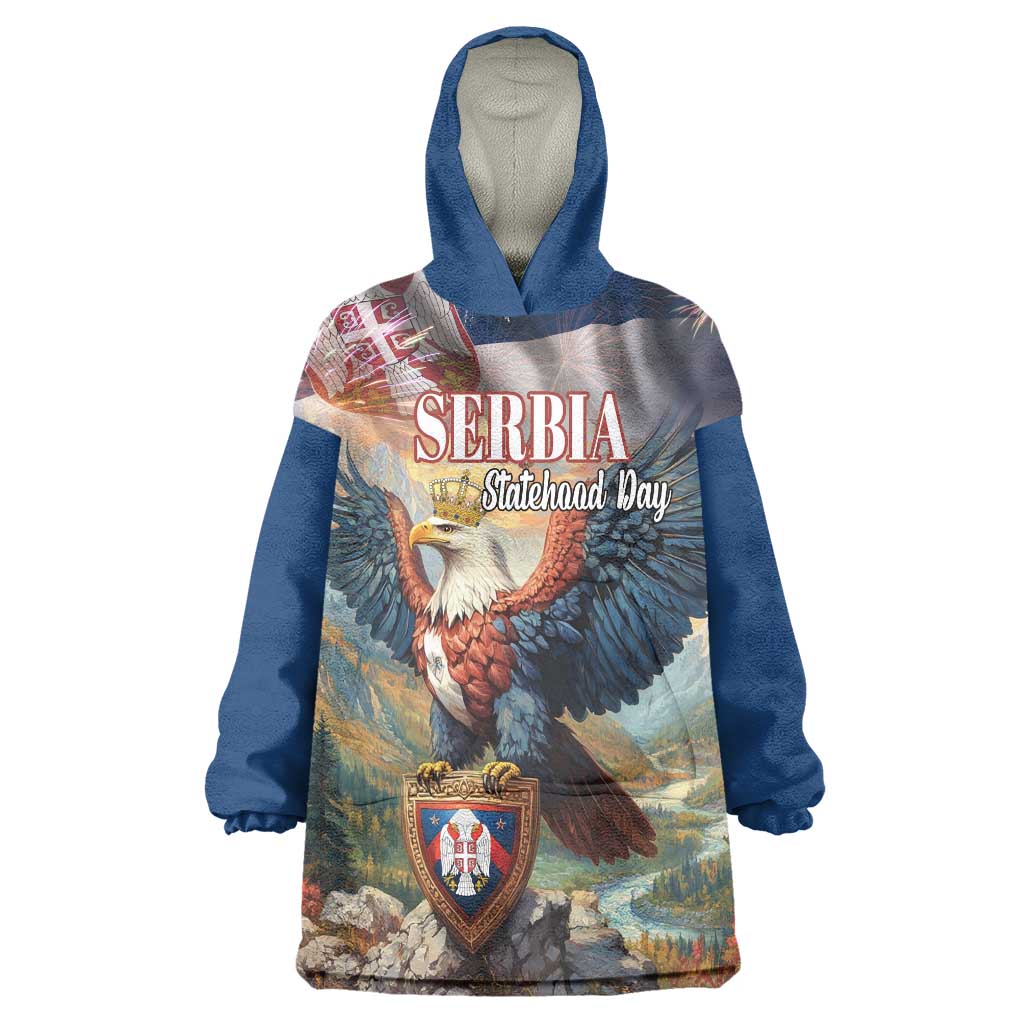 Serbia Eagle Statehood Day Wearable Blanket Hoodie Only Unity Saves The Serbs