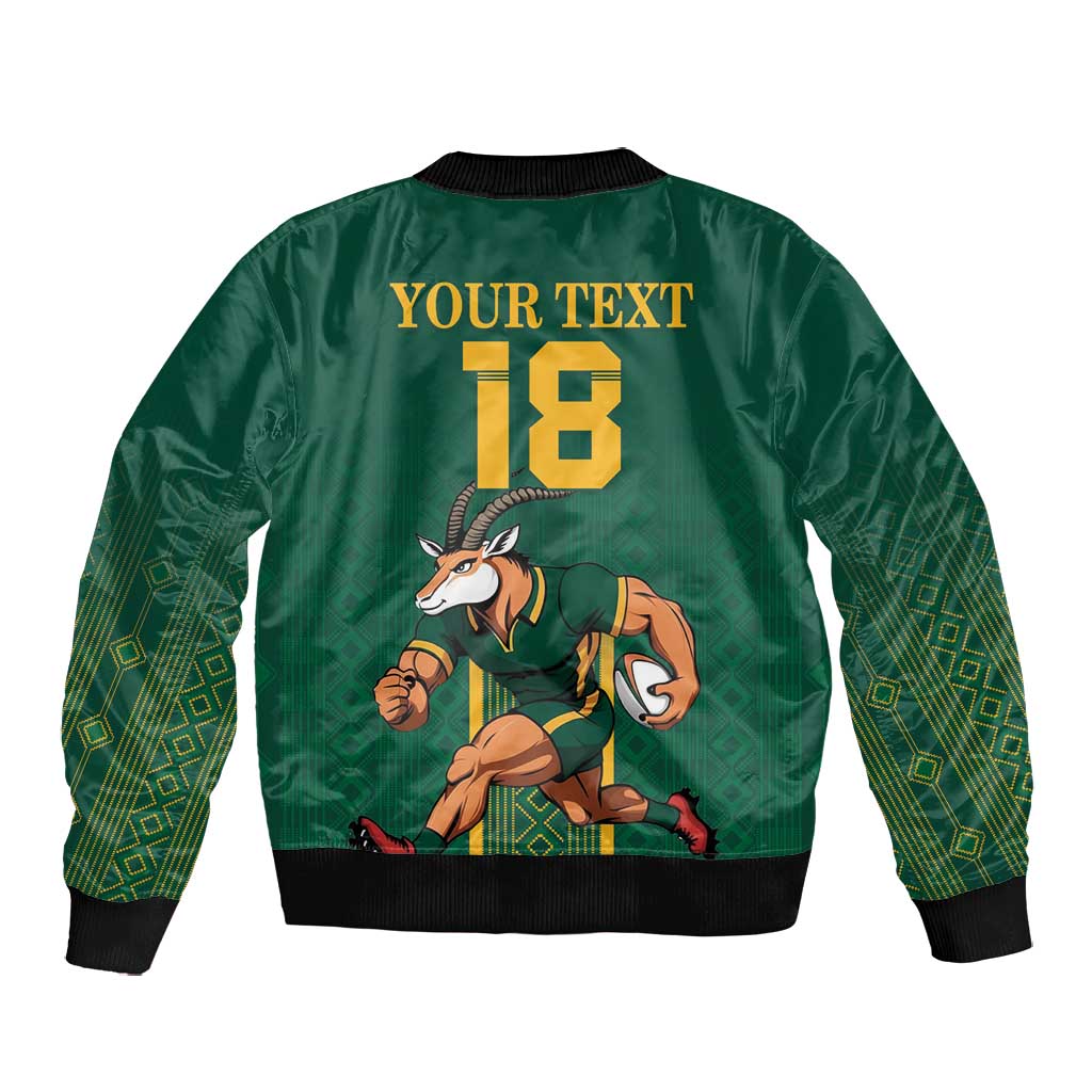 Custom South Africa Rugby Bomber Jacket Go Springboks - Wonder Print Shop
