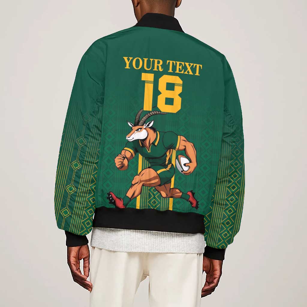Custom South Africa Rugby Bomber Jacket Go Springboks - Wonder Print Shop