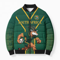 Custom South Africa Rugby Bomber Puffer Jacket Go Springboks - Wonder Print Shop
