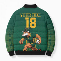 Custom South Africa Rugby Bomber Puffer Jacket Go Springboks - Wonder Print Shop