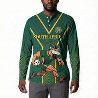 Custom South Africa Rugby Button Sweatshirt Go Springboks