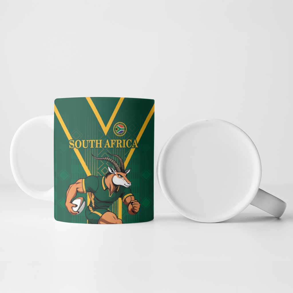Custom South Africa Rugby Ceramic Mug Go Springboks - Wonder Print Shop
