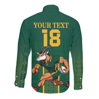 Custom South Africa Rugby Long Sleeve Button Shirt Go Springboks - Wonder Print Shop