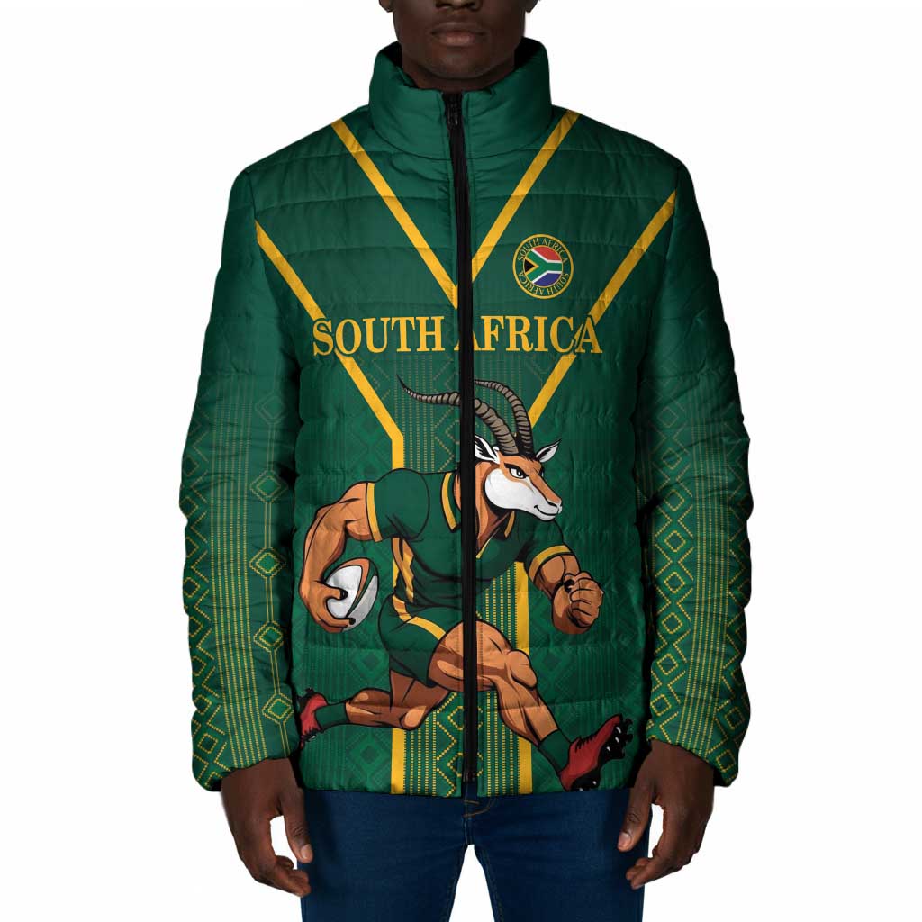 Custom South Africa Rugby Padded Jacket Go Springboks - Wonder Print Shop