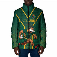 Custom South Africa Rugby Padded Jacket Go Springboks - Wonder Print Shop